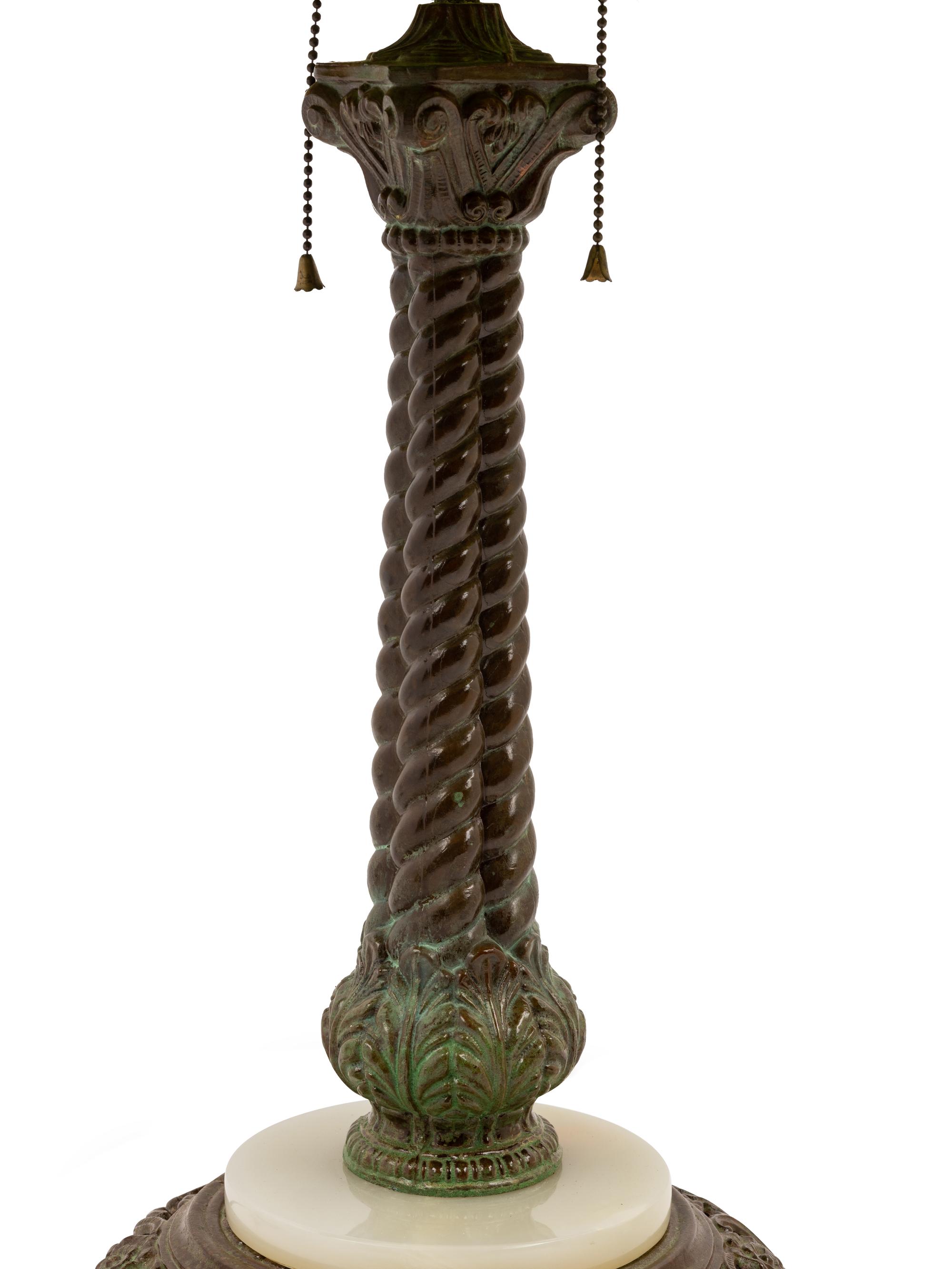 An American Leaded Glass Table Lamp