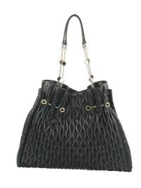 Bvlgari Pleated Leather Twit Tote
