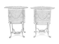 A Pair of English Silver-Plate Wine Coolers