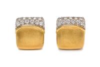 A Pair of 18 Karat Yellow Gold and Diamond Earclips, Carvin French, 10.00 dwts.