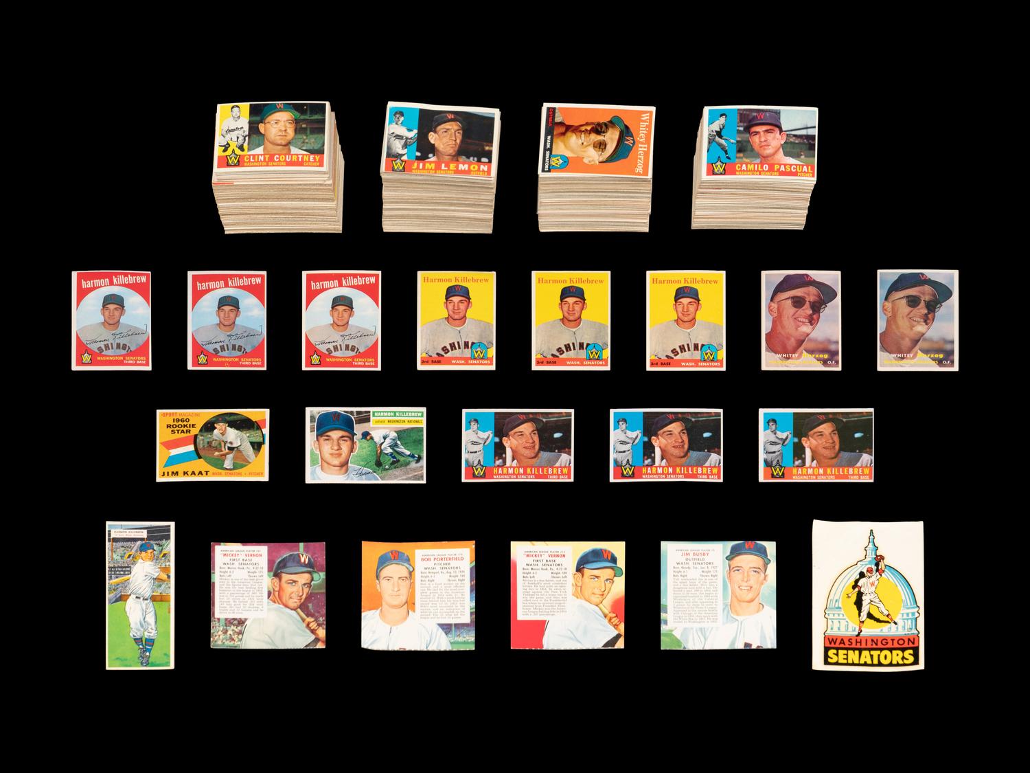 A Group of Over 300 Assorted 1950s-60s Washington Senators Baseball Cards Including Multiple Harmon Killebrew Issues and Hall of Fame Rookies,