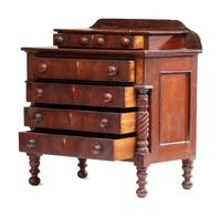 A Classical Diminutive Walnut and Birch Veneered Chest of Drawers, 19th Century