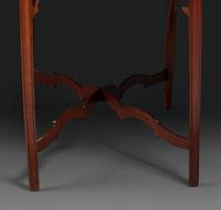A Late Chippendale Carved Cherrywood Stretcher-Base Pembroke Table