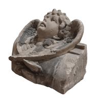 A Carved Limestone Angel from a Chicago, IL. Church 34" W x 17" D X 23" H — United States, 20th Century