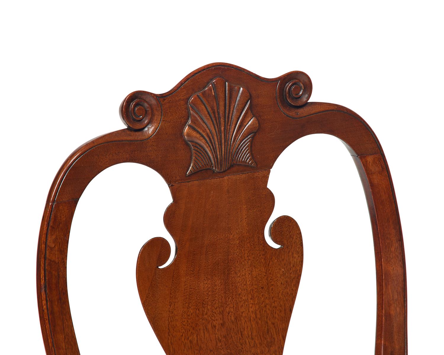 A Queen Anne Carved Walnut Armchair