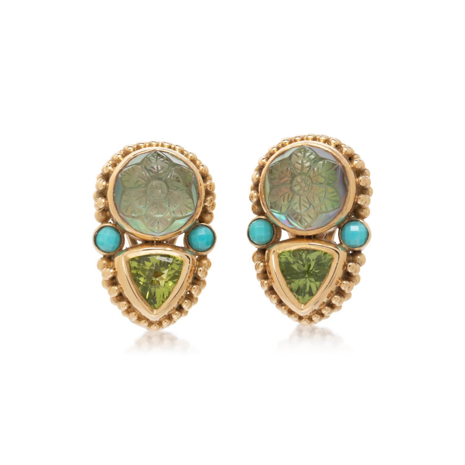 STEPHEN DWECK, MULTIGEM CLIP EARRINGS