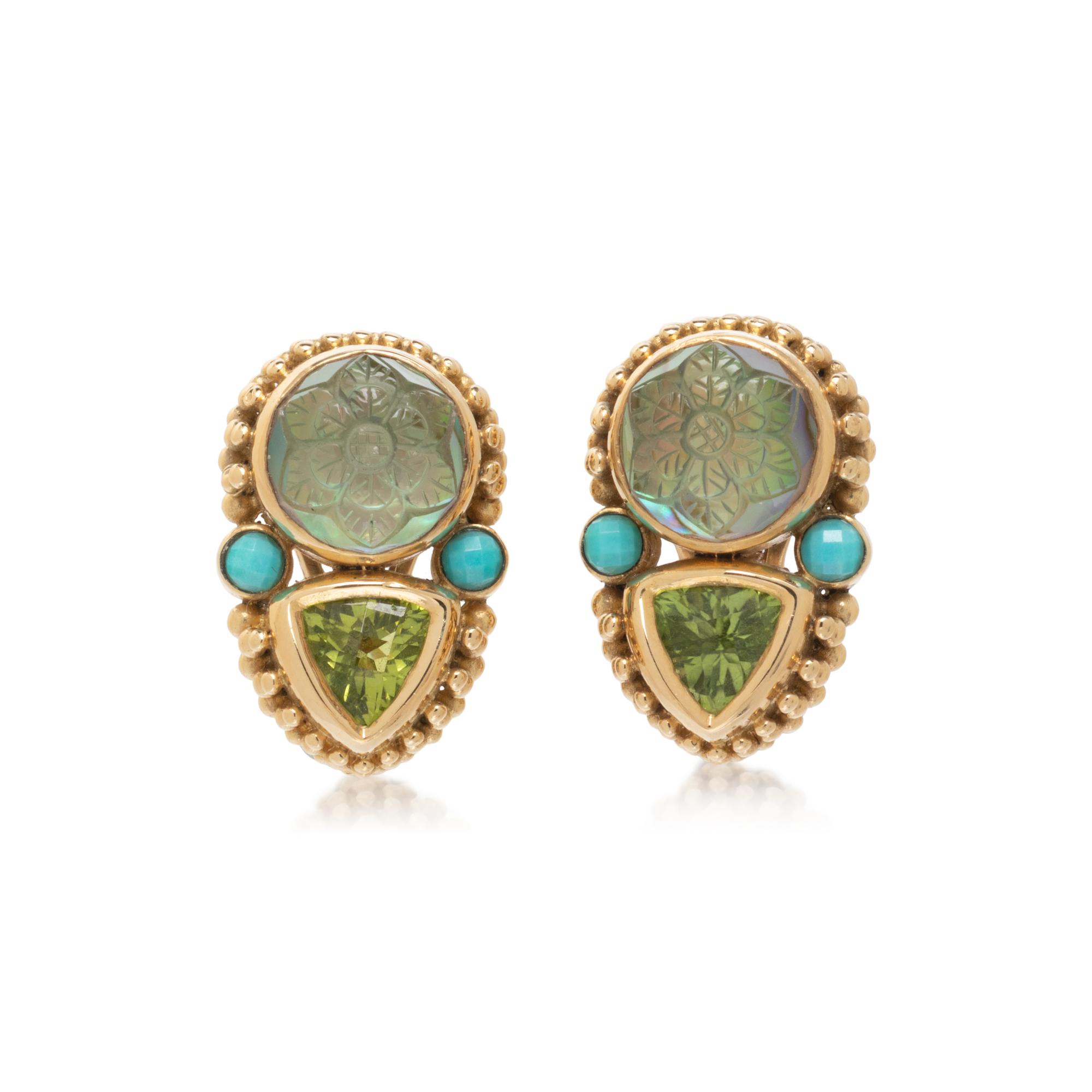 STEPHEN DWECK, MULTIGEM CLIP EARRINGS