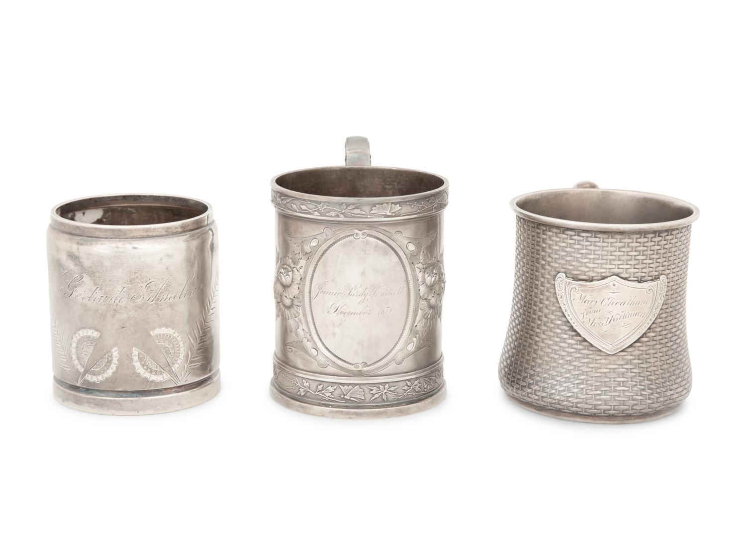 Three American Silver Mugs