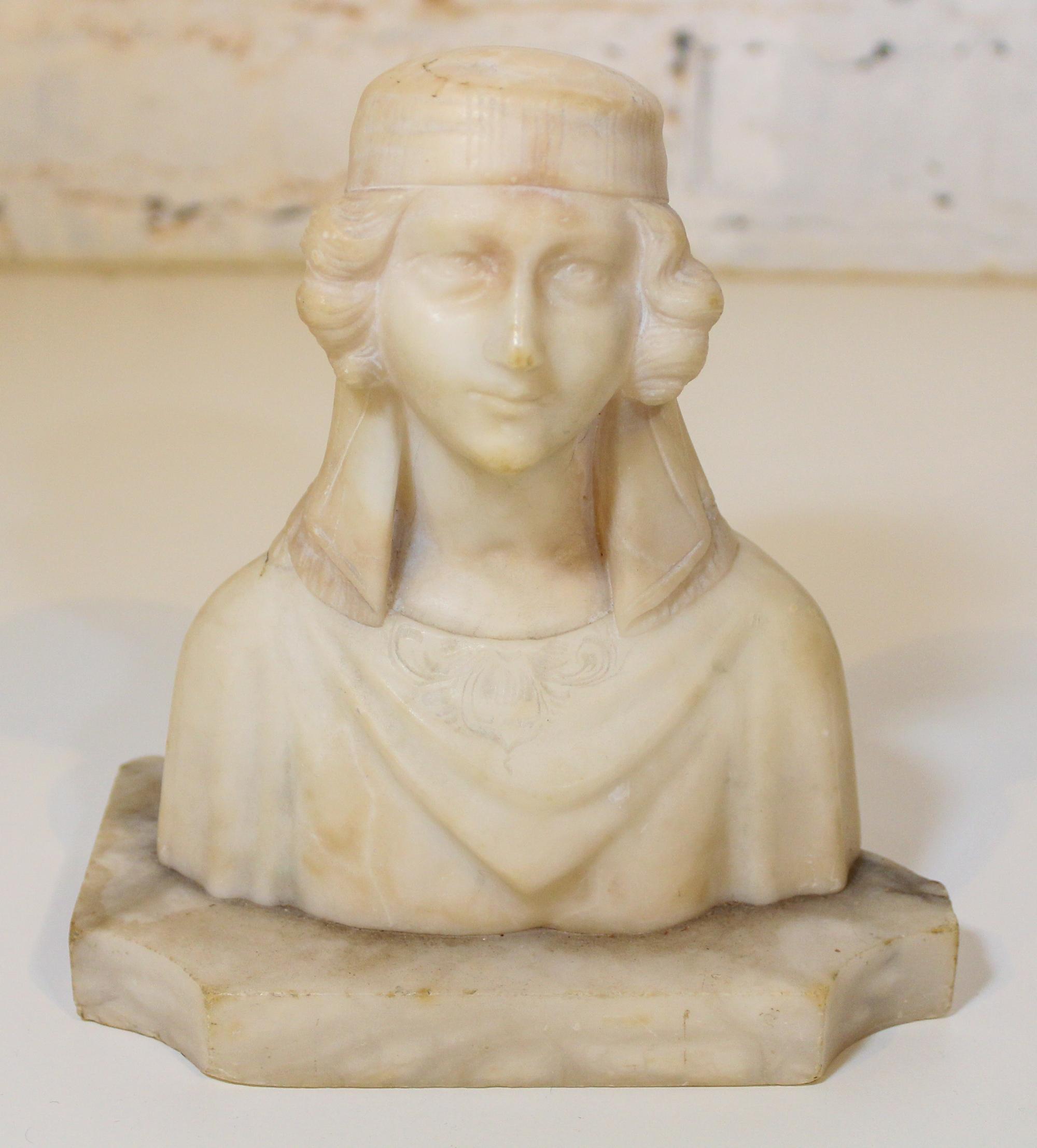 An Italian Marble Bust. Height overall 7 1/4 inches.