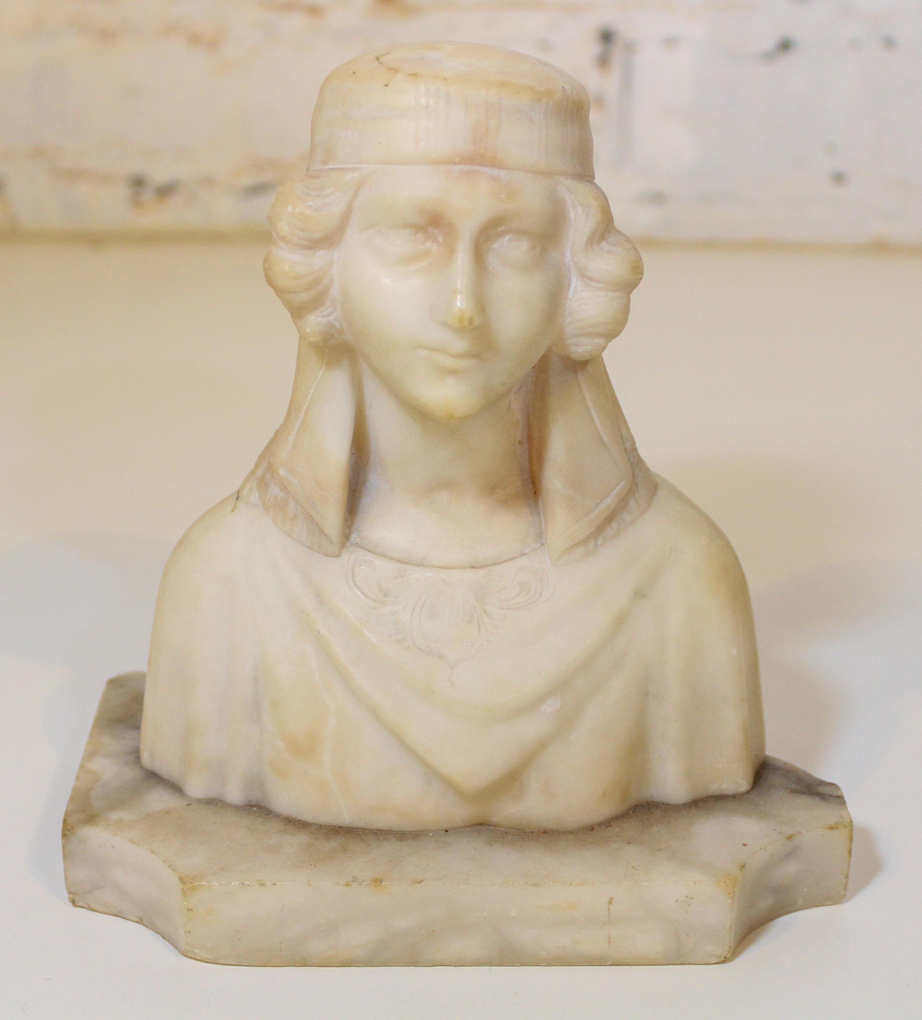 An Italian Marble Bust. Height overall 7 1/4 inches.