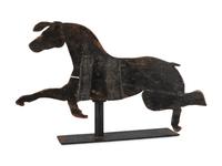 A Carved and Painted Wood Horse-Form Weathervane
