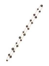YELLOW GOLD, GREY SAPPHIRE AND DIAMOND NECKLACE