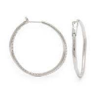 Diamond and White Gold Inside-Out Hoop Earrings