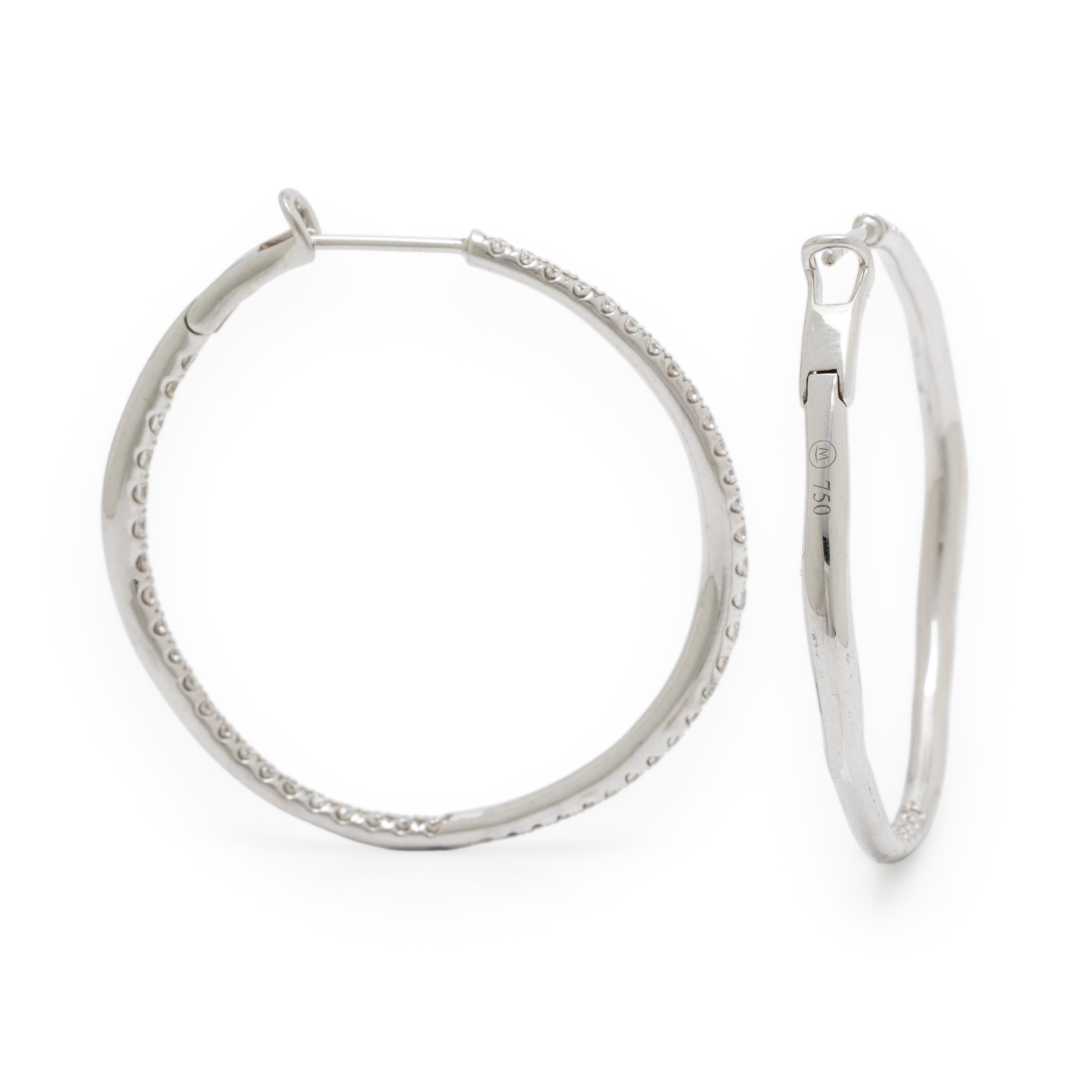 Diamond and White Gold Inside-Out Hoop Earrings
