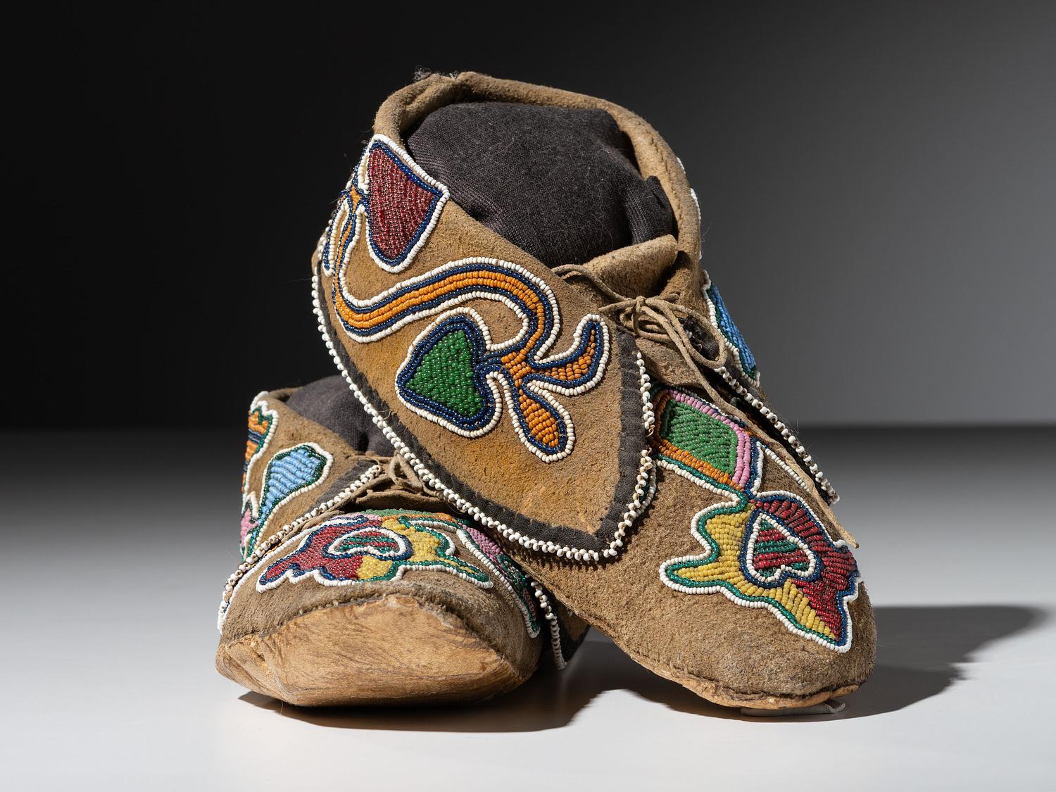 Prairie Beaded Hide Moccasins