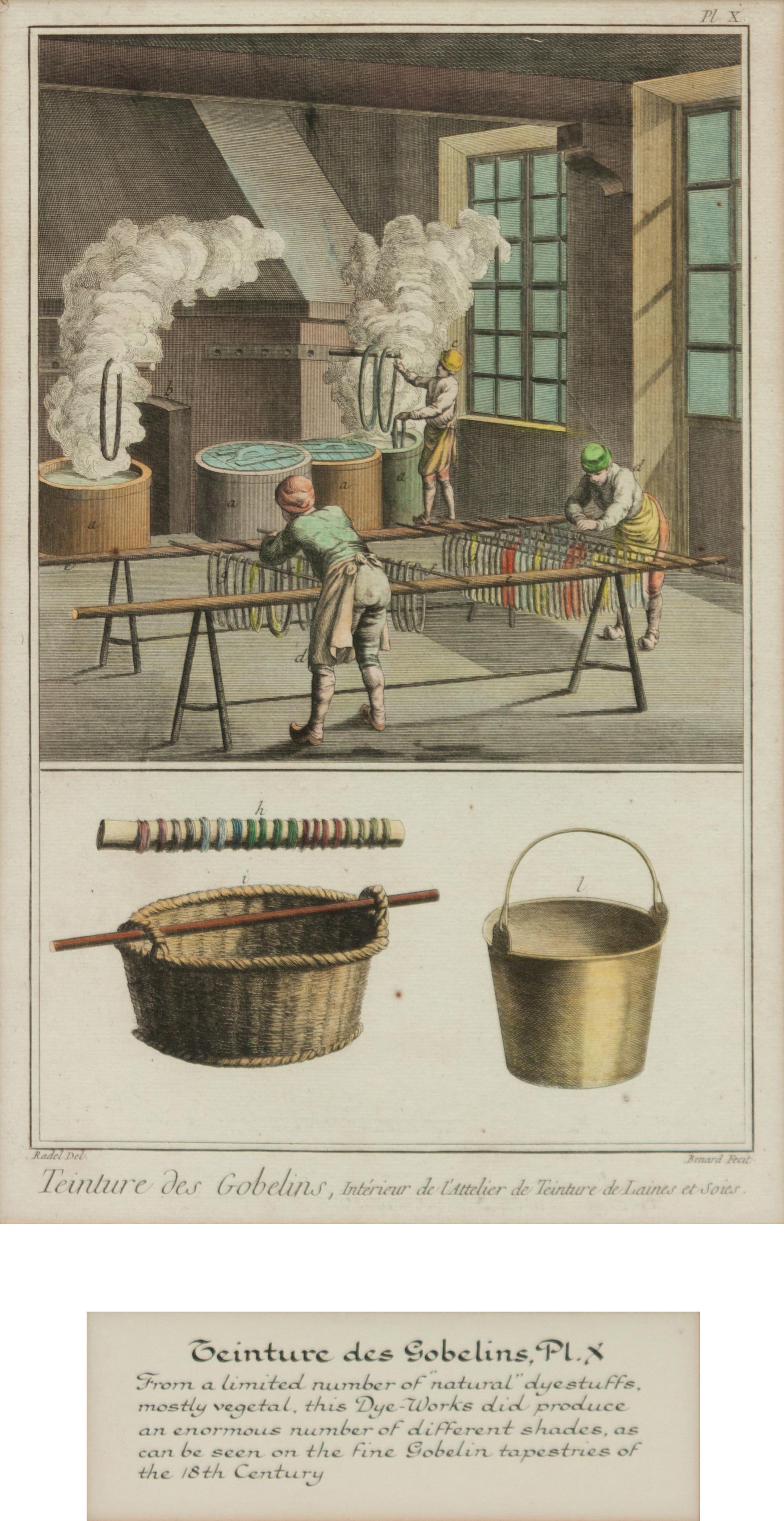 Three Color Engravings from a French Dyeing Manual