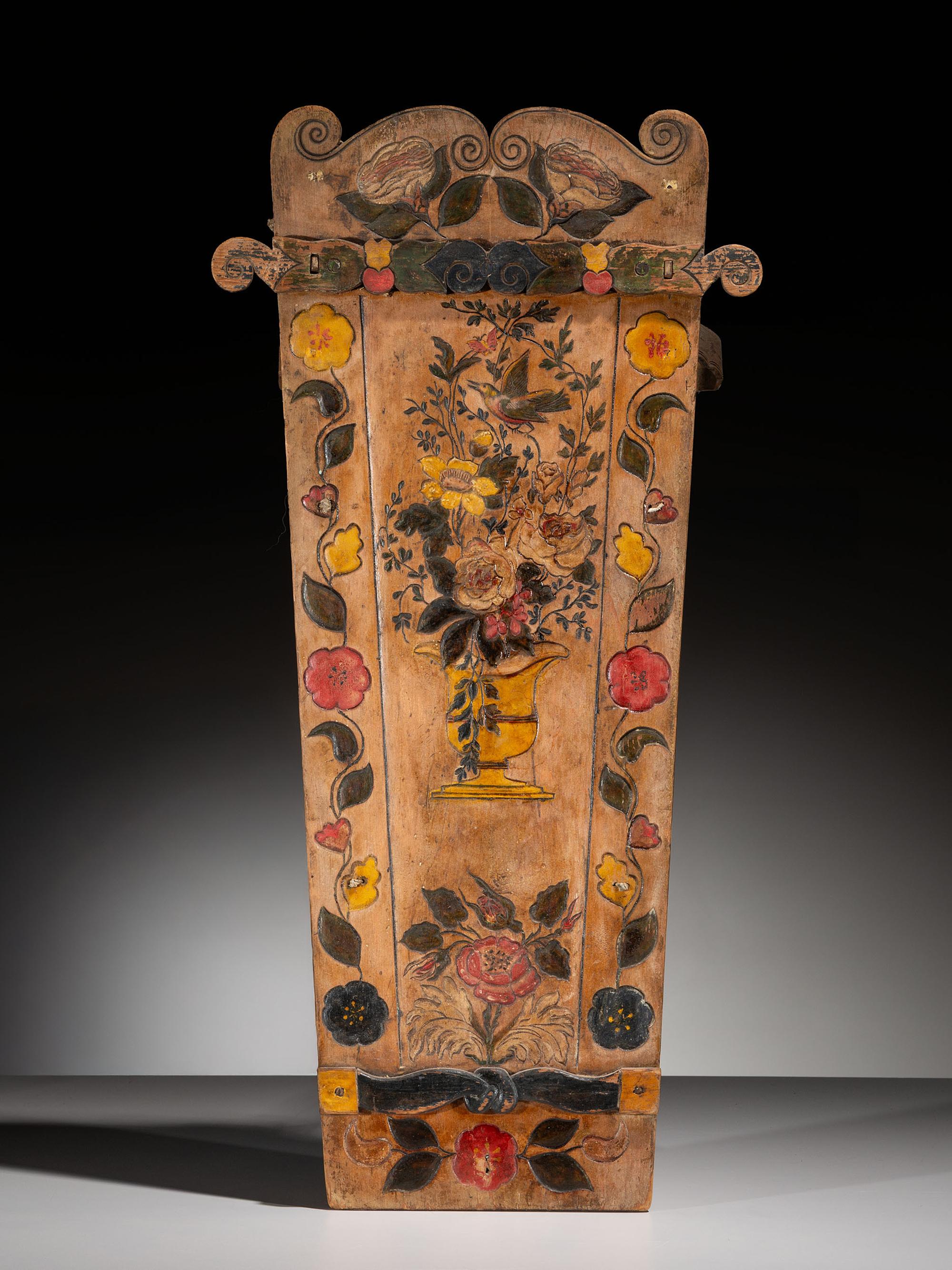Mohawk Carved and Painted Cradleboard