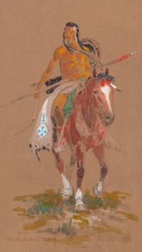 Indian Brave on Horseback