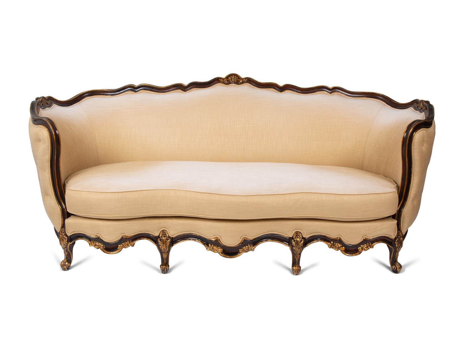 A Louis XV Style Parcel Gilt Walnut Canapé — 21st CENTURY