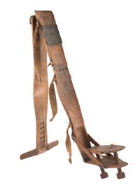 [MILITARIA - MEDICAL]. Medical tools and aids, incl. pair of Civil War-period crutches and brace.