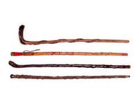 A Folk Art Snake and Alligator Carved Walking Stick