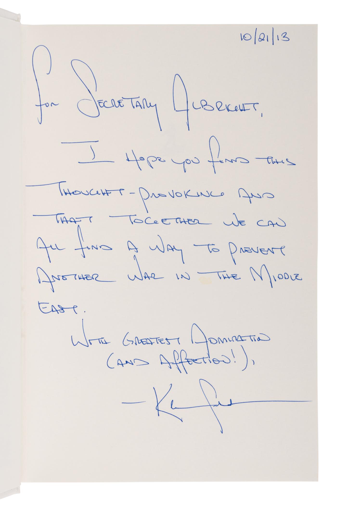 NUCLEAR WARFARE A group of 6 FIRST EDITIONS, a few INSCRIBED TO SECRETARY ALBRIGHT: