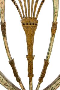 A Pair of North European Polychrome Decorated Side Chairs