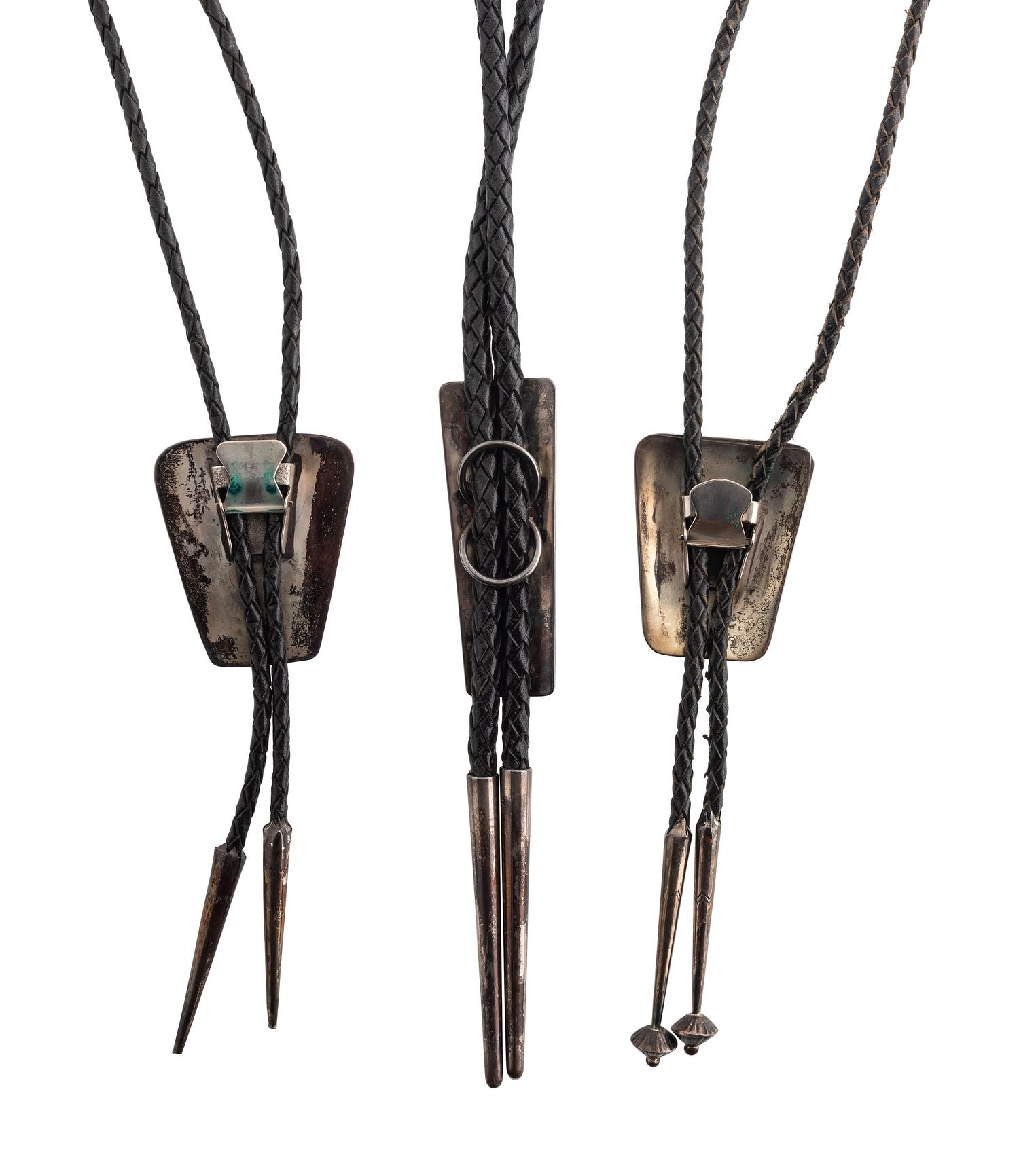 Navajo and Laguna Silver and Turquoise Bolo Ties
