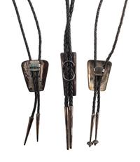 Navajo and Laguna Silver and Turquoise Bolo Ties