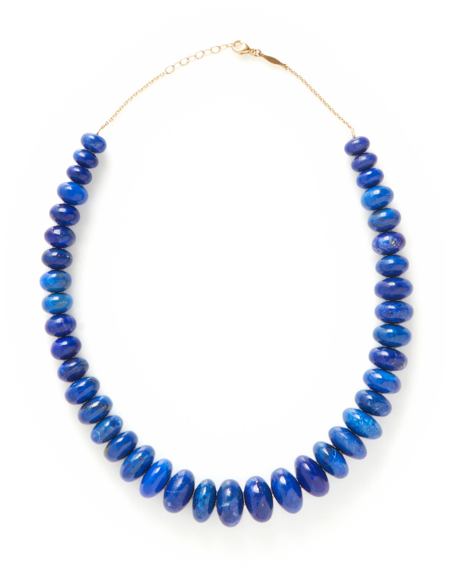 JACQUIE AICHE, YELLOW GOLD AND LAPIS LAZULI NECKLACE