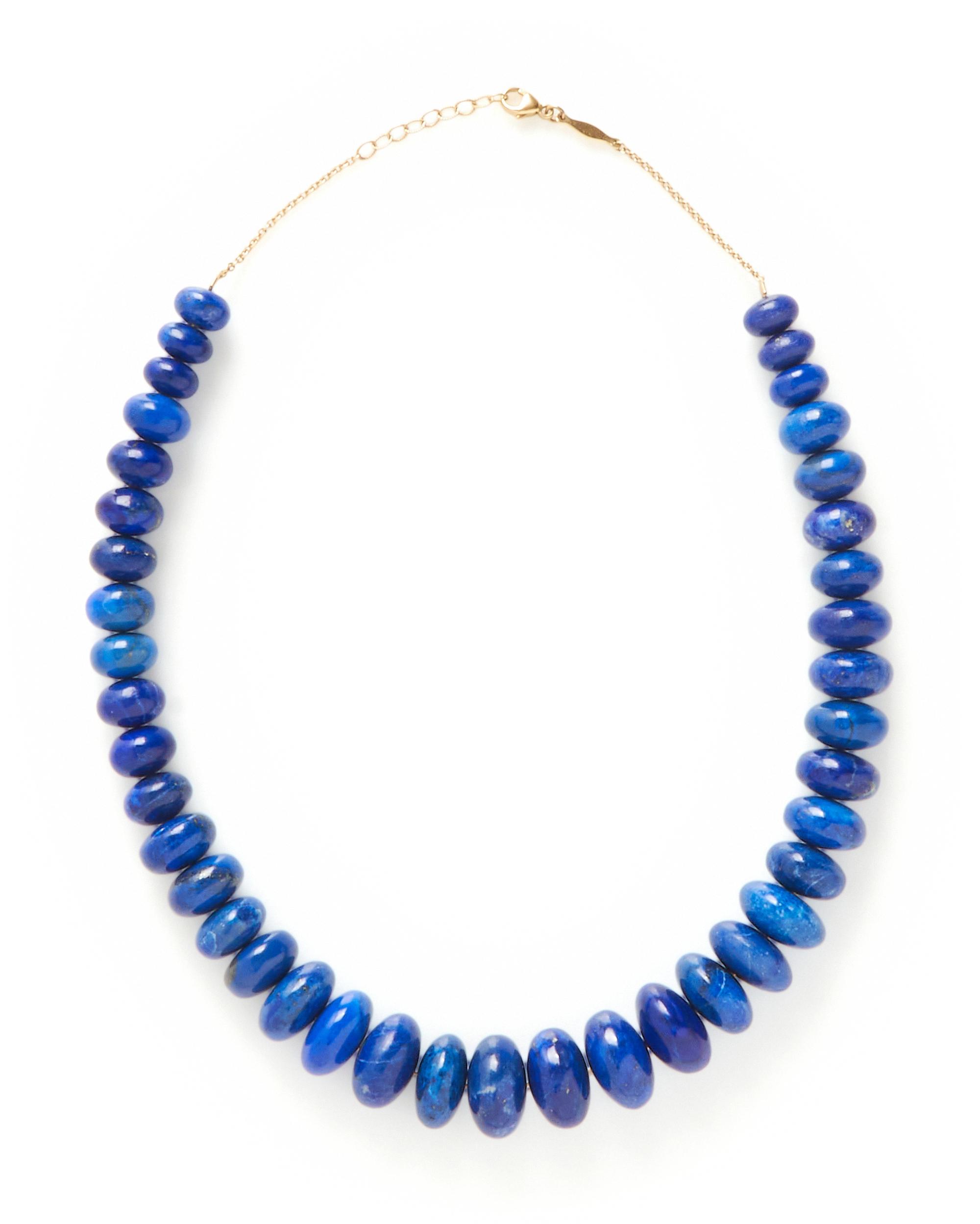 JACQUIE AICHE, YELLOW GOLD AND LAPIS LAZULI NECKLACE