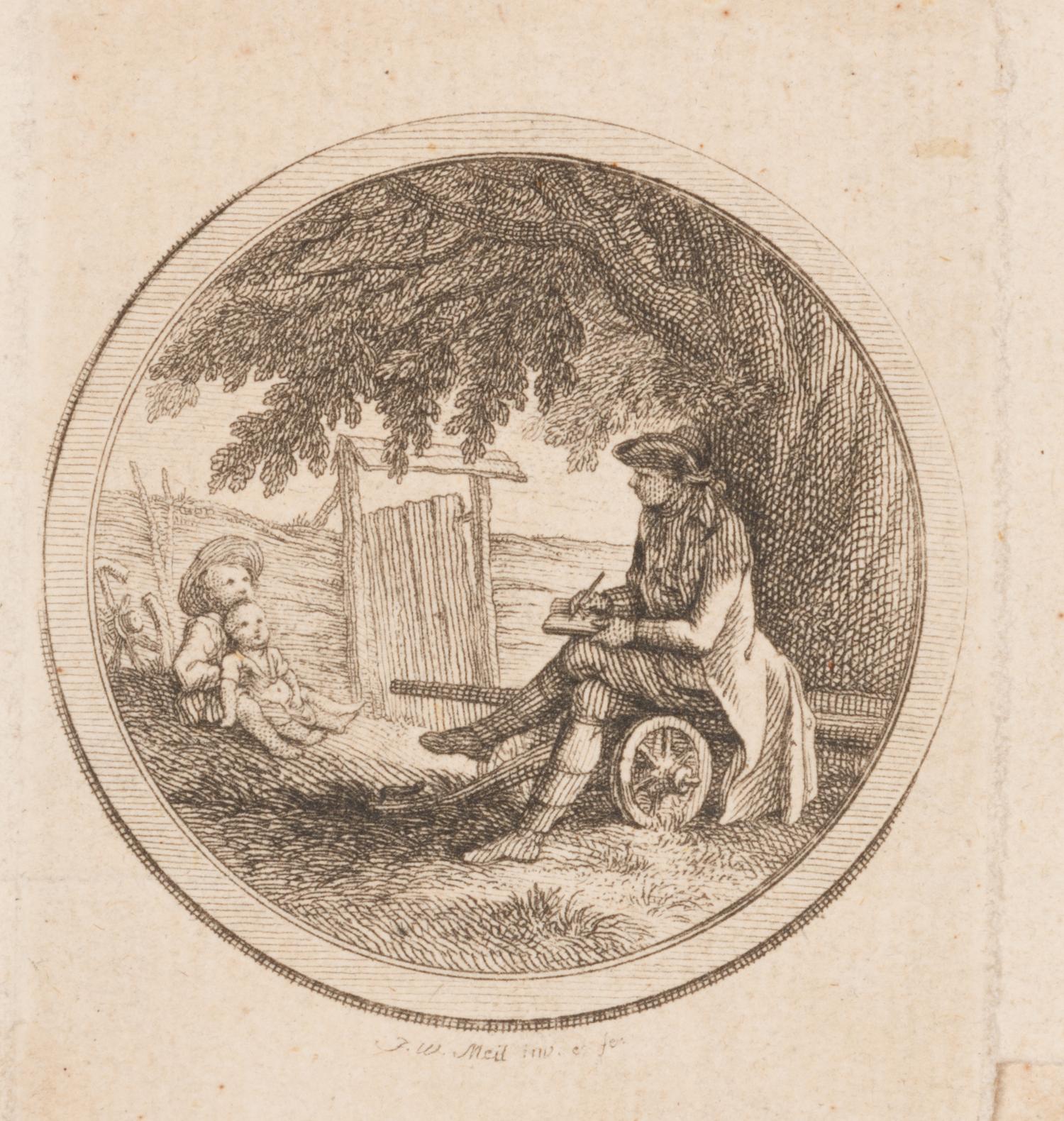 Johann Wilhelm Meil (German, 1733-1805); Two Untitled Etchings
