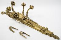 A Pair of Louis XVI Style Five-Light Sconces Height 41 inches.