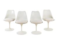 Four Tulip Dining Chairs Knoll, USA with associated Maurice Burke for Arkana Dining Table