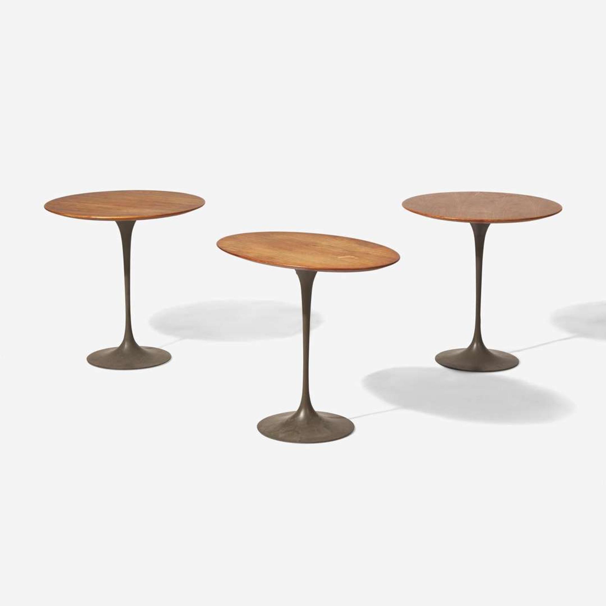 Eero Saarinen (Finnish-American, 1910-1961) Three "Tulip" Side Tables, Knoll Associates, USA, circa 1957
