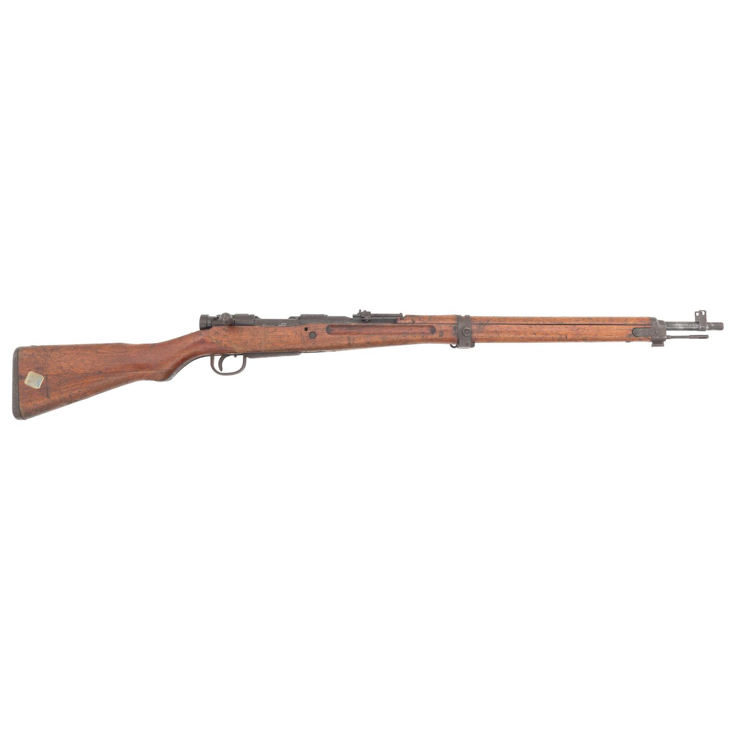 **2 Japanese Rifles: A Type 99 Arisaka Rifle with Ground Mum, Anti-Aircraft Sights and A Navy Marked Type 38 School Gun