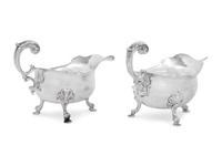 A Matched Pair of George II Silver Sauce Boats