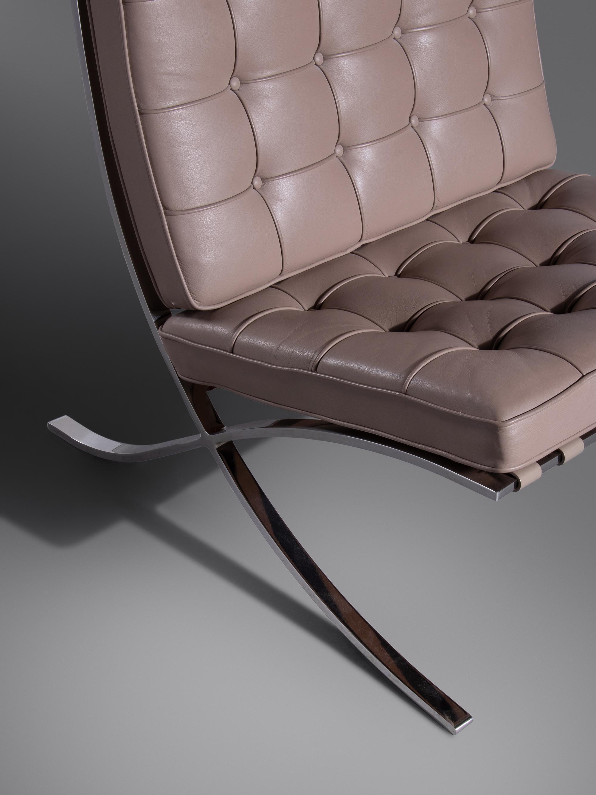 Pair of 'Barcelona' Lounge Chairs, c. 1990s Knoll Studio, USA