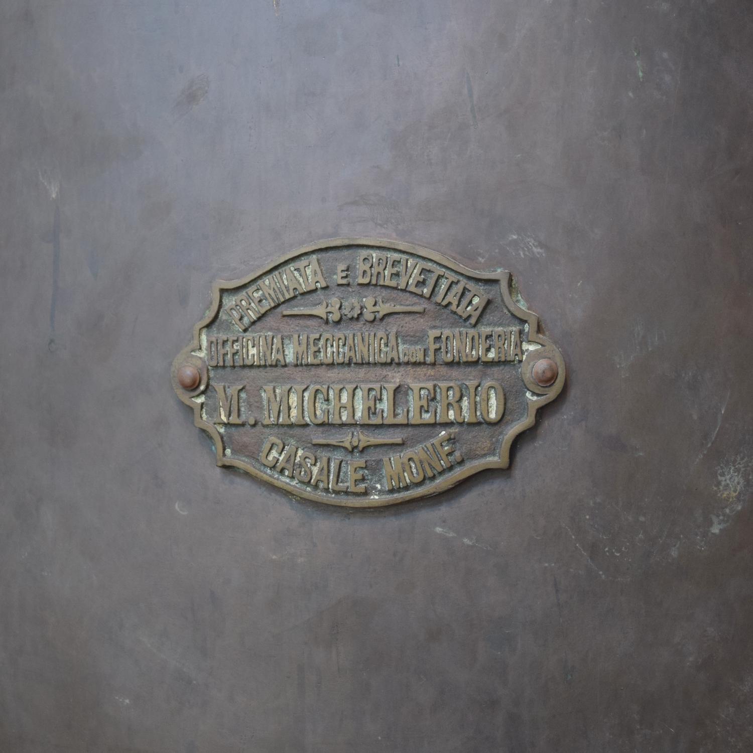 A Copper and Iron Vessel, Lisotto Grappa Distillery 39" W x 39" D x 78.5" H — Italy, 20th Century