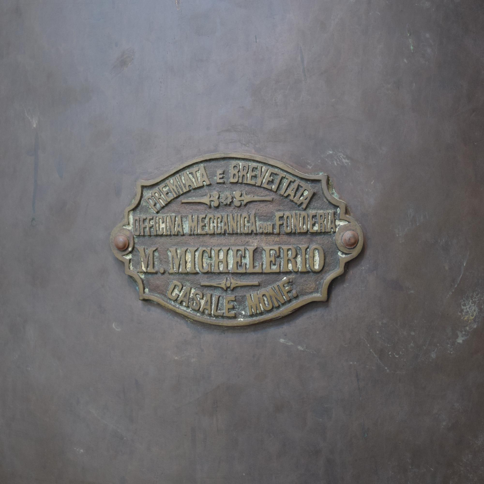 A Copper and Iron Vessel, Lisotto Grappa Distillery 39" W x 39" D x 78.5" H — Italy, 20th Century