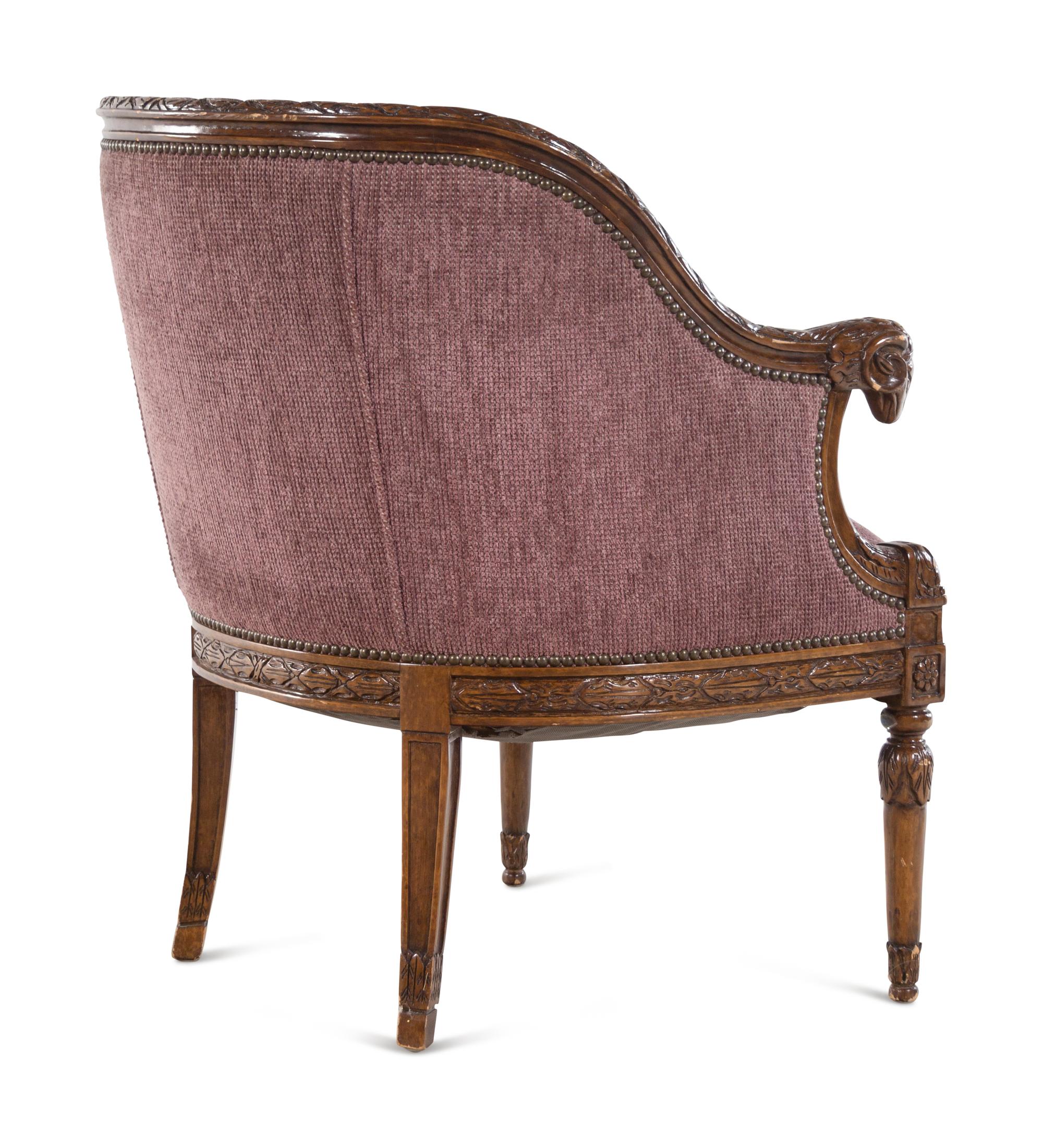 A J. Robert Scott Carved Walnut Armchair