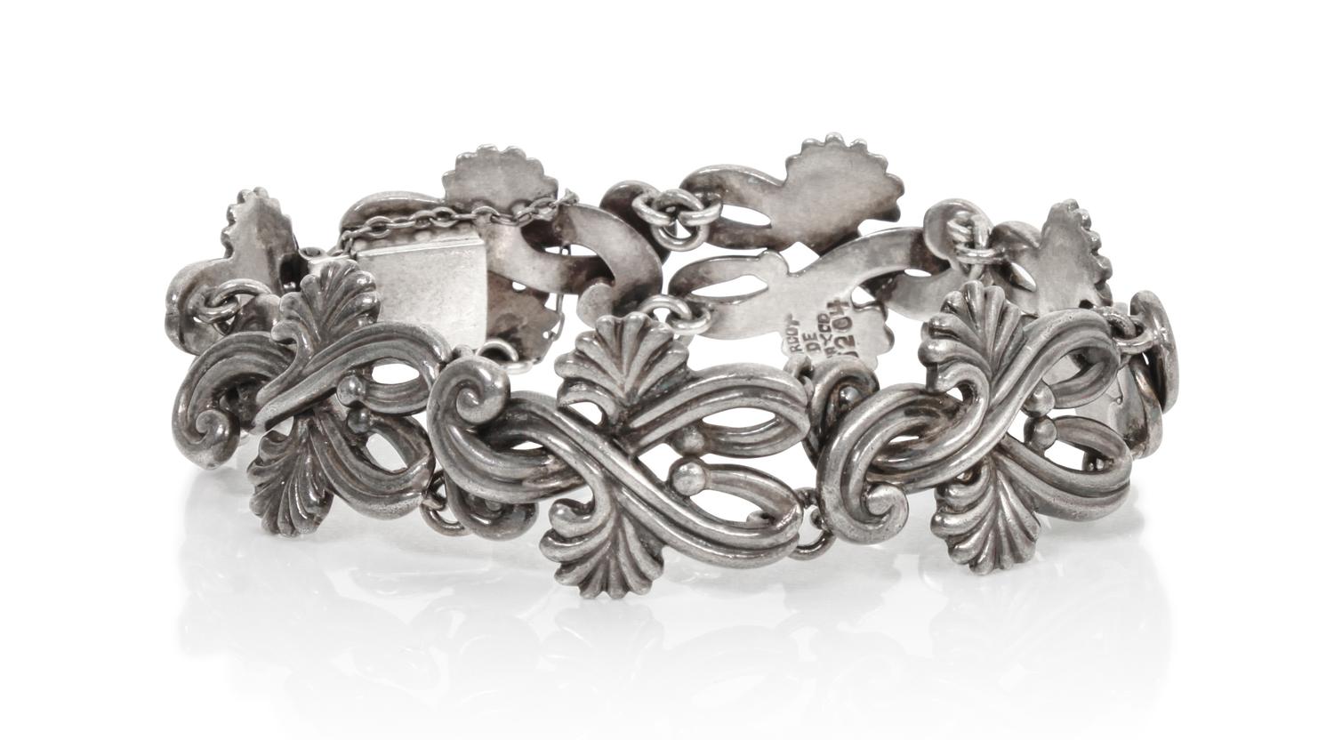 A Mexican Silver Link Bracelet, Margot de Taxco (b. circa 1915-1985) Length approximately 7 1/2 inches.