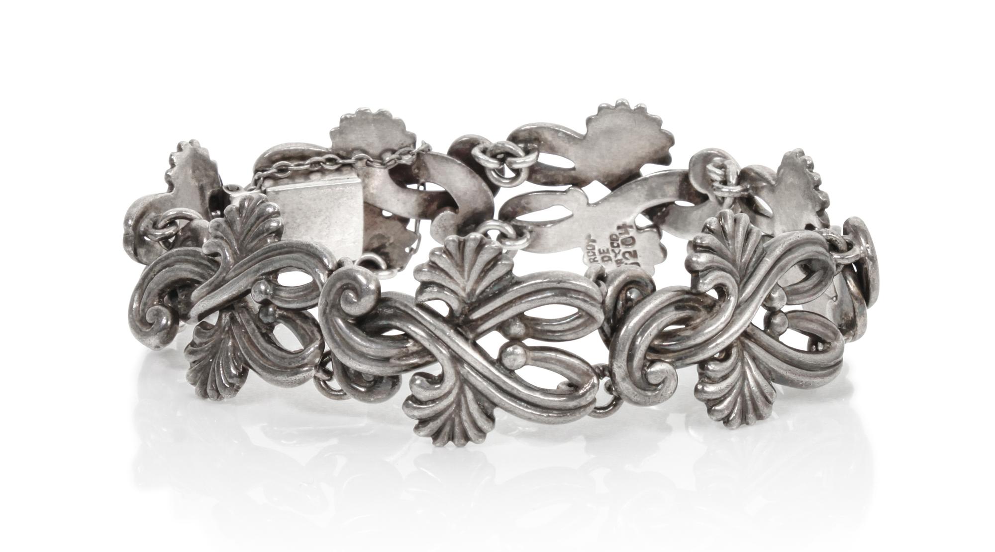 A Mexican Silver Link Bracelet, Margot de Taxco (b. circa 1915-1985) Length approximately 7 1/2 inches.