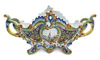 A Quimper Pottery Jardiniere Length 15 inches.