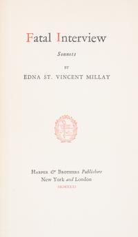 MILLAY, EDNA ST VINCENT. A group of six first editions.