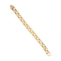 YELLOW GOLD DOUBLE LINK CHAIN BRACELET