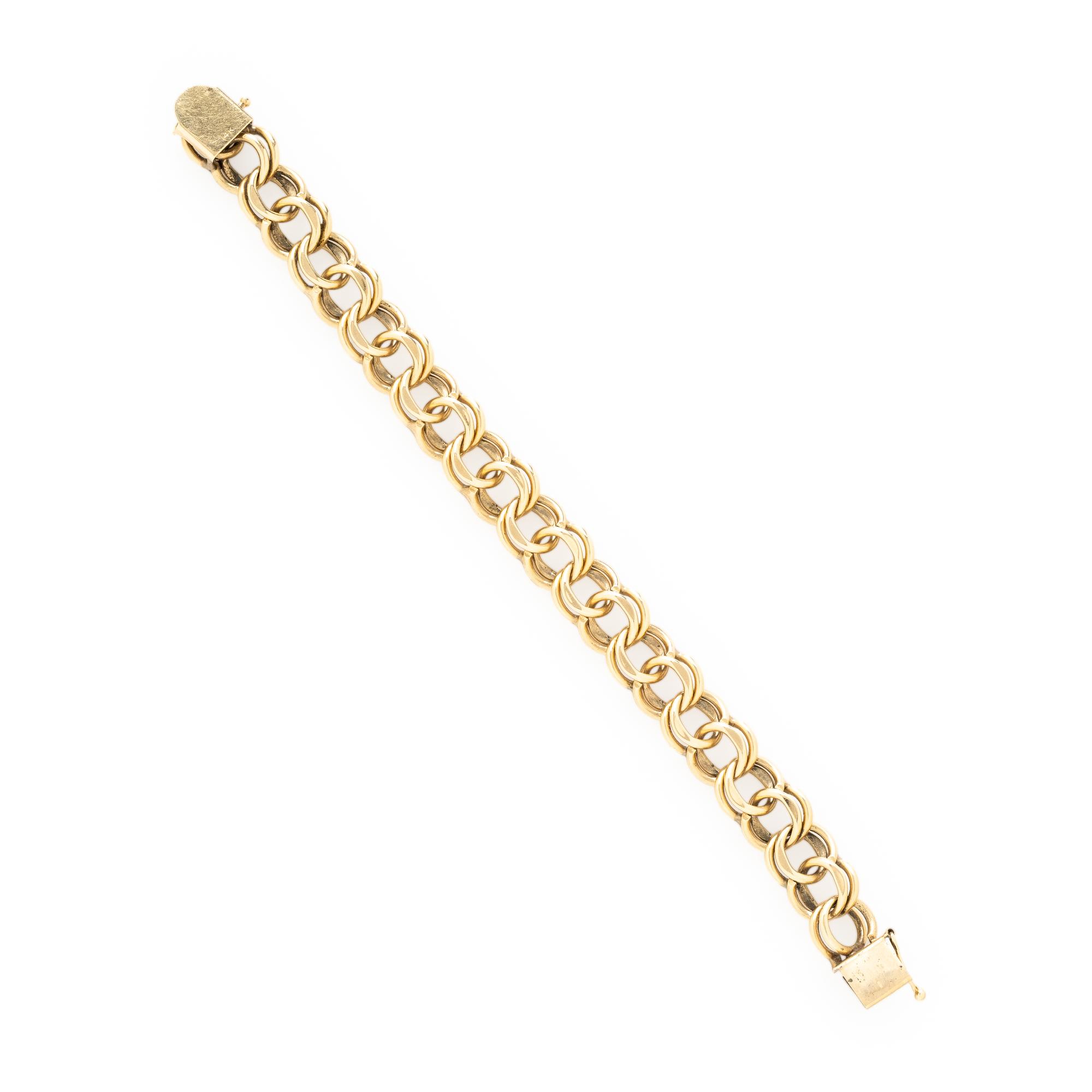 YELLOW GOLD DOUBLE LINK CHAIN BRACELET