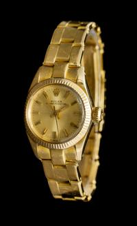 A 14 Karat Yellow Gold Ref. 6719 Oyster Perpetual Wristwatch, Rolex,