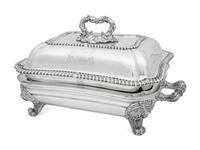 A George IV Silver Covered Serving Dish and Warming Stand