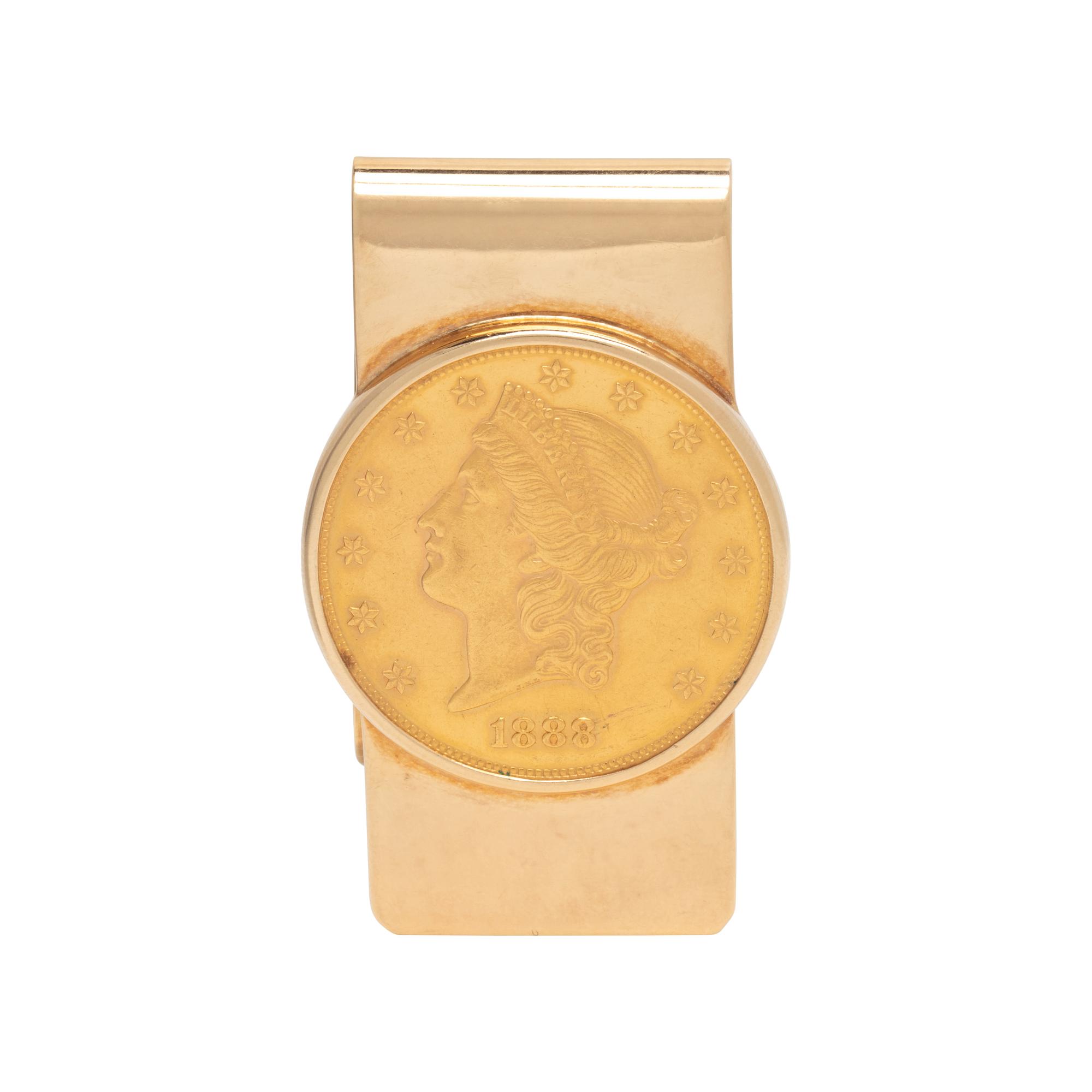 TIFFANY & CO, YELLOW GOLD COIN MONEY CLIP
